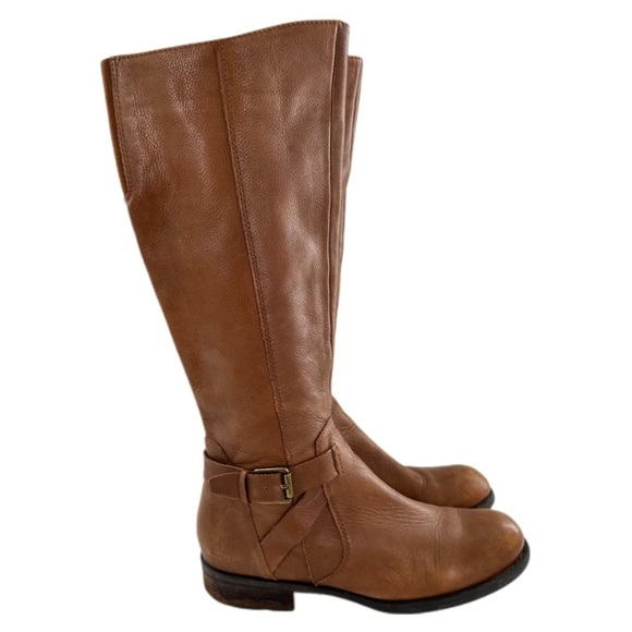 Franco Sarto size 8.5 39.5 pristine tan leather knee high riding western - Picture 15 of 15